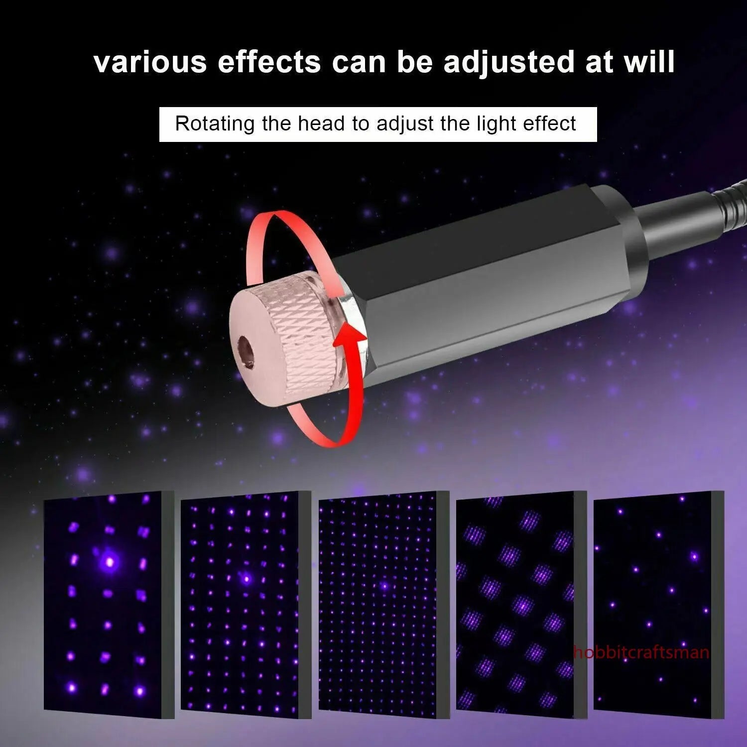 Galaxy LED Star Projector – Mini USB Light for Car Roof & Room | Adjustable, Magical Night Sky Effect Anywhere