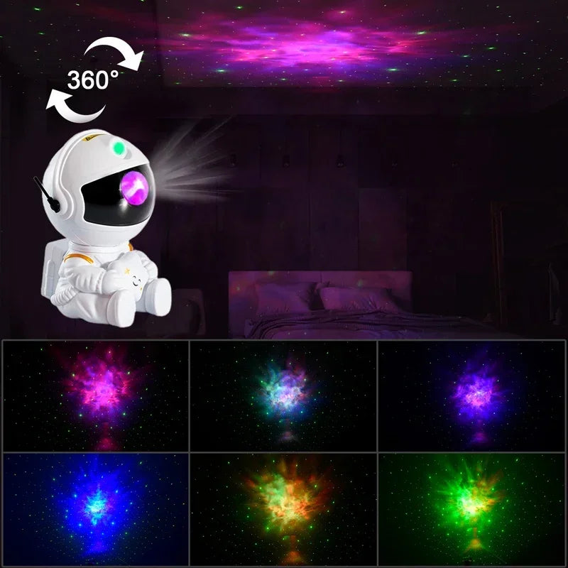 Astronaut Star Projector – Galaxy Night Light with Nebula & LED Ceiling Effects for Kids Bedroom or Home Decor