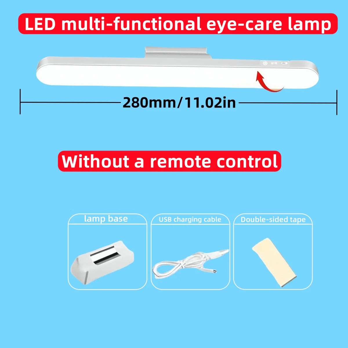 Magnetic LED Desk Lamp – USB Rechargeable, Dimmable 3-Color Light for Table, Closet & Wardrobe Use