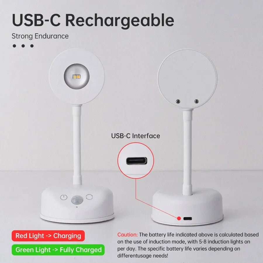 Motion Sensor LED Night Light – USB Rechargeable Wireless Wall Lamp for Bedroom, Hallway, or Kitchen
