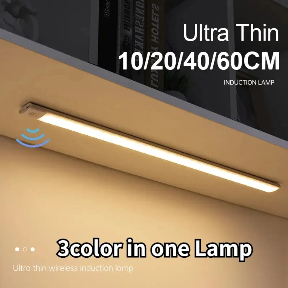 Ultra-Thin Motion Sensor LED Light – Wireless USB Rechargeable Cabinet & Wardrobe Night Lamp
