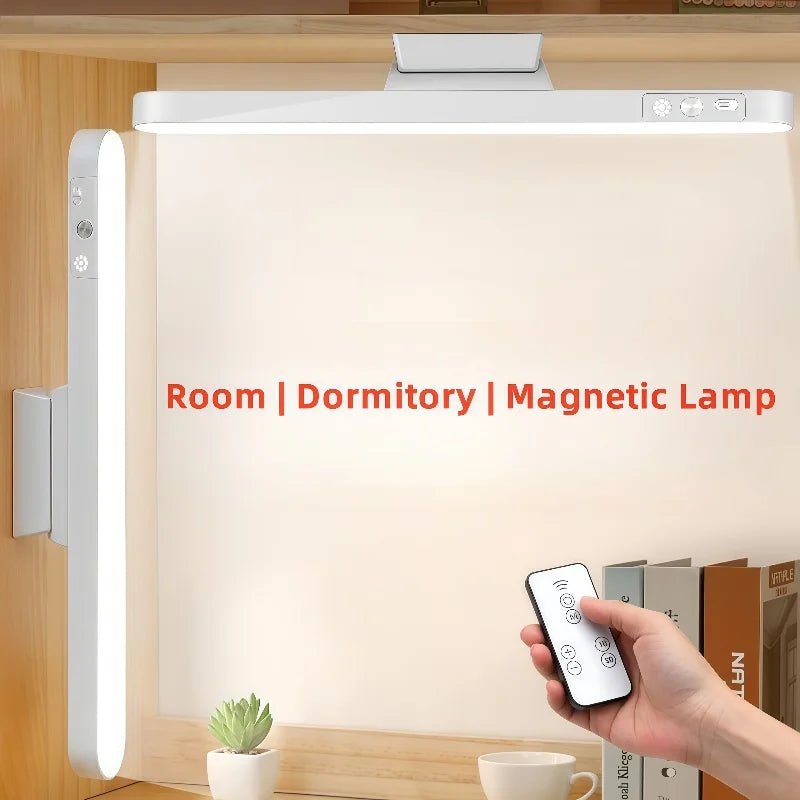 Magnetic LED Desk Lamp – USB Rechargeable, Dimmable 3-Color Light for Table, Closet & Wardrobe Use