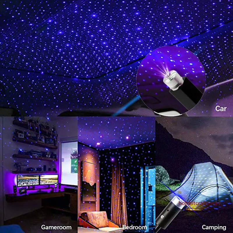 Galaxy LED Star Projector – Mini USB Light for Car Roof & Room | Adjustable, Magical Night Sky Effect Anywhere