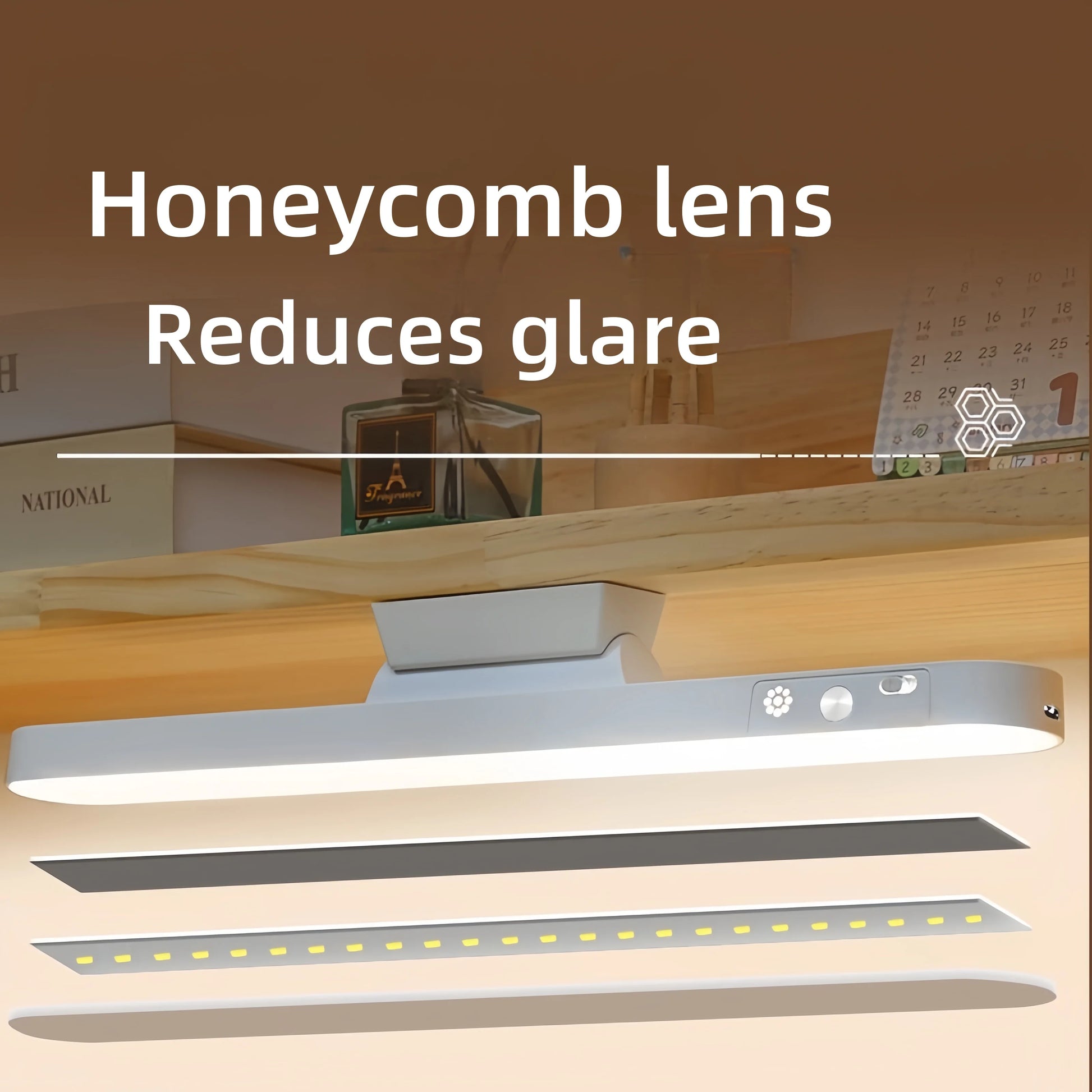 Magnetic LED Desk Lamp – USB Rechargeable, Dimmable 3-Color Light for Table, Closet & Wardrobe Use
