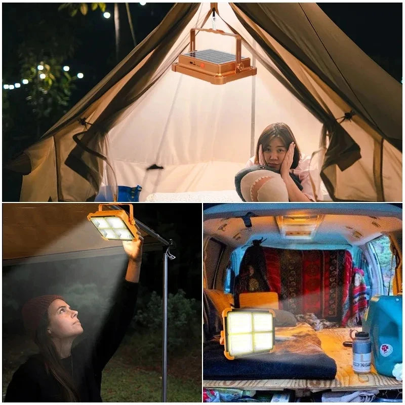 Camping Lantern 20000mAh – Solar Rechargeable LED Tent Light with Magnet, Power Bank & Emergency Flashlight