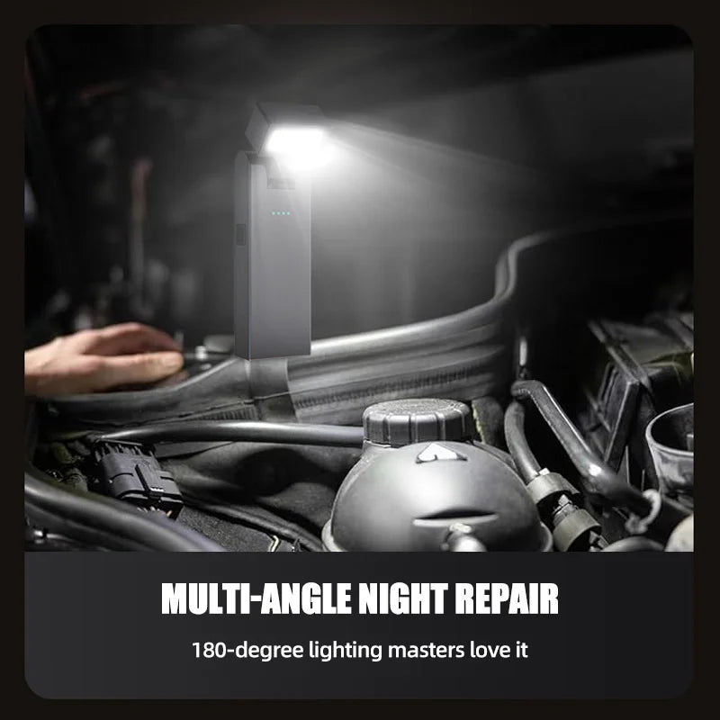 Magnetic Rechargeable COB Work Light – Ultra Bright LED Flashlight for Emergency, Camping, Car Repair & Home Use