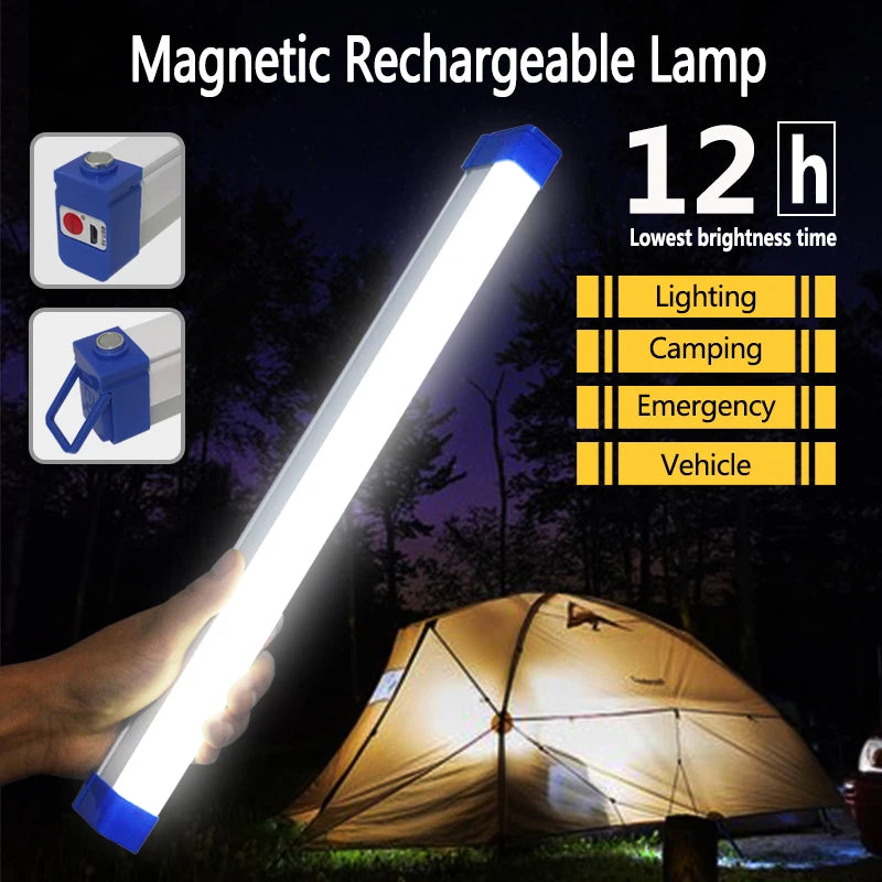 USB Rechargeable LED Tube Light – Magnetic, Portable Emergency Lamp for Camping, Vehicle & Outdoor Use