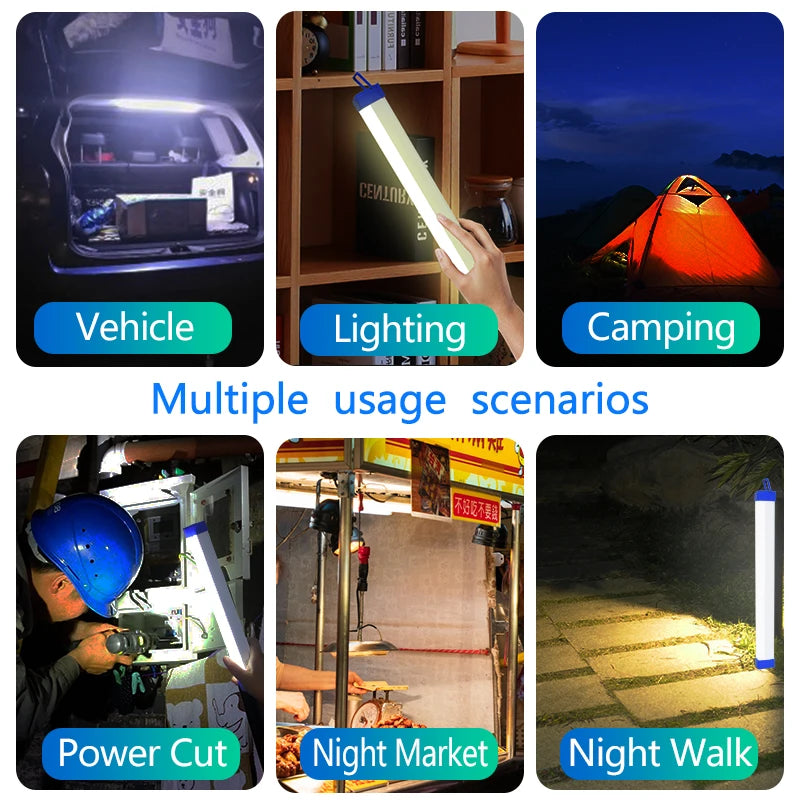 USB Rechargeable LED Tube Light – Magnetic, Portable Emergency Lamp for Camping, Vehicle & Outdoor Use