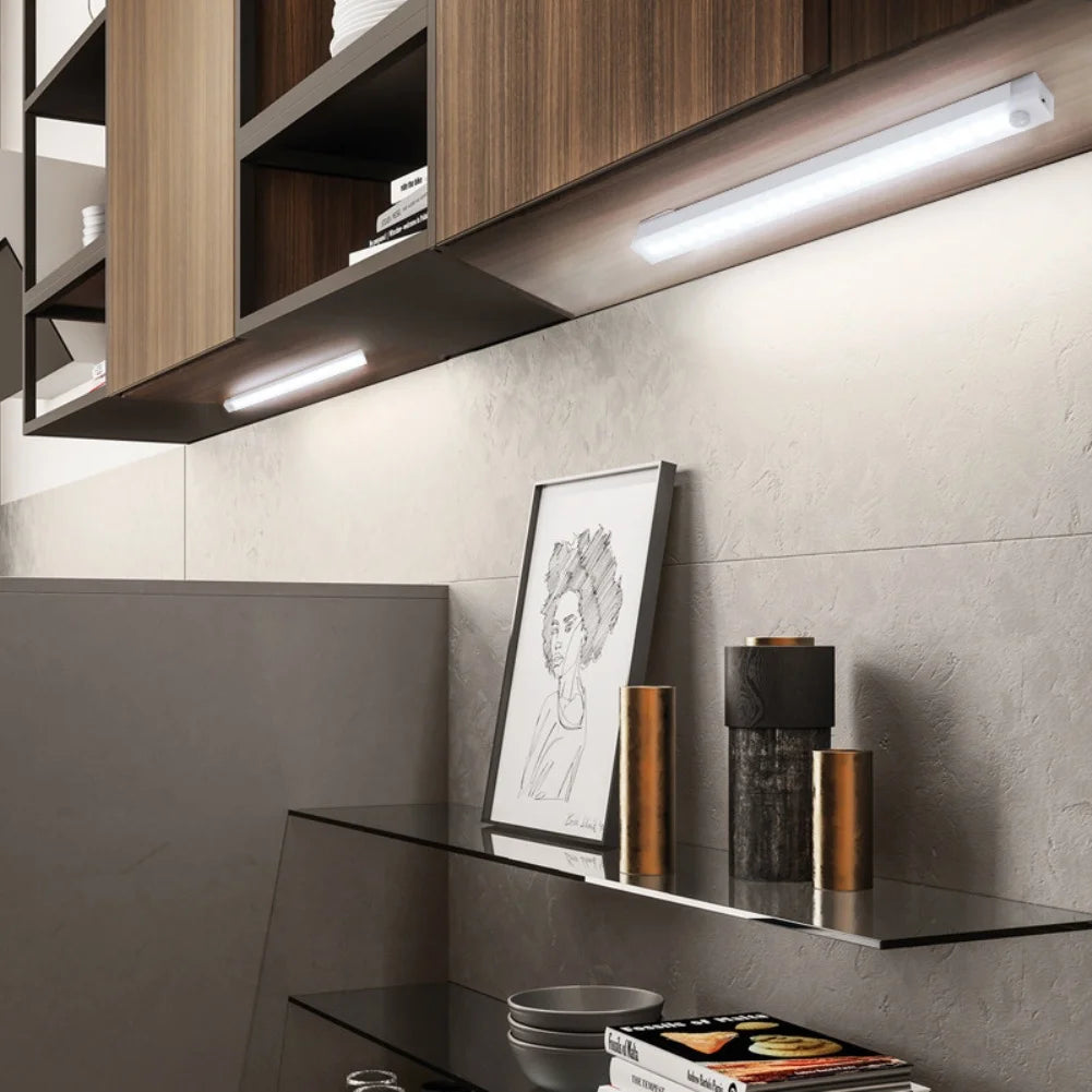 Wireless Motion Sensor LED Light – Ultra-Thin, Type-C Rechargeable Night Lamp for Cabinet, Wardrobe & Kitchen