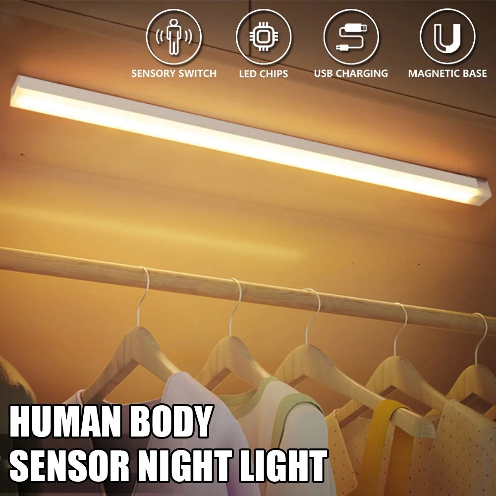 Wireless LED Motion Sensor Light – Type-C Rechargeable Lamp for Closet, Kitchen & Stairs