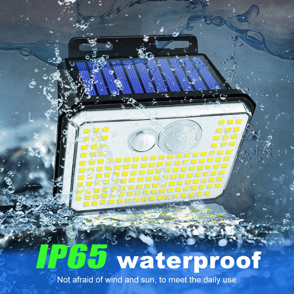 Solar Motion Sensor Wall Light – 148 LEDs, IP65 Waterproof, 3 Modes, Ultra Bright for Outdoor Security