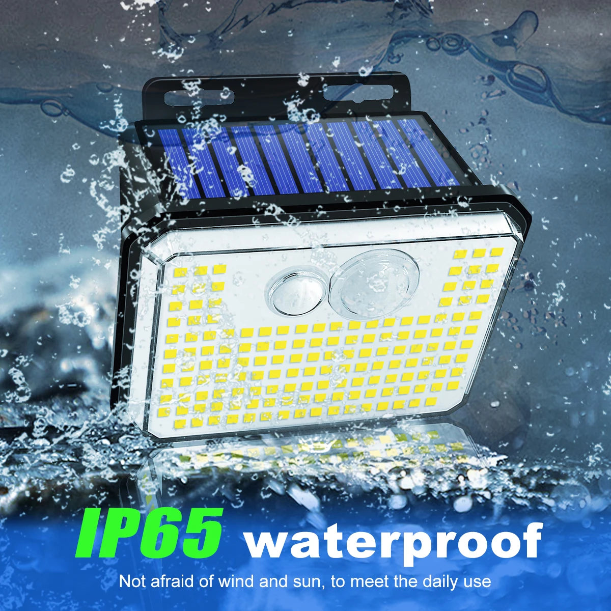 Solar Motion Sensor Wall Light – 148 LEDs, IP65 Waterproof, 3 Modes, Ultra Bright for Outdoor Security