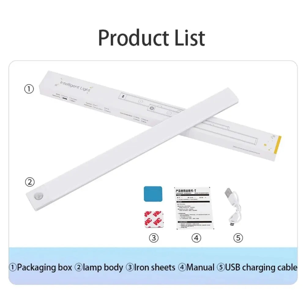 Ultra-Thin Motion Sensor LED Light – Wireless USB Rechargeable Cabinet & Wardrobe Night Lamp