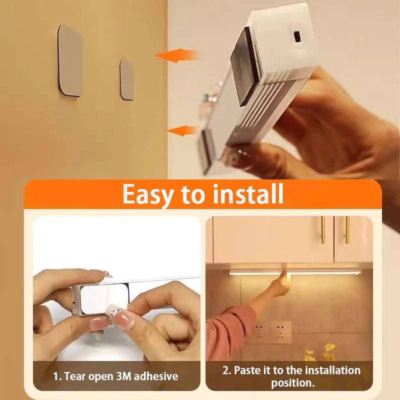 Wireless LED Motion Sensor Light – Type-C Rechargeable Lamp for Closet, Kitchen & Stairs