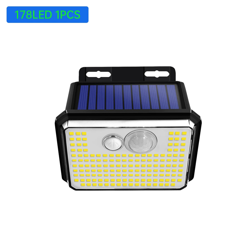 Solar Motion Sensor Wall Light – 148 LEDs, IP65 Waterproof, 3 Modes, Ultra Bright for Outdoor Security