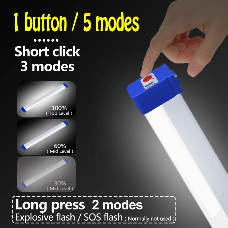USB Rechargeable LED Tube Light – Magnetic, Portable Emergency Lamp for Camping, Vehicle & Outdoor Use