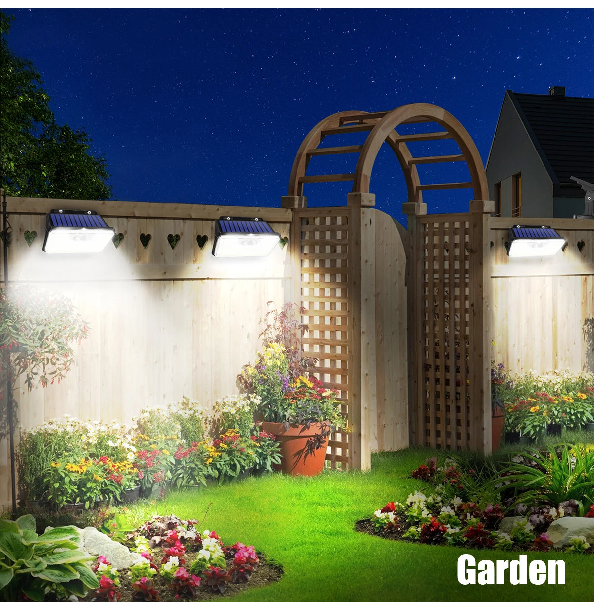 Solar Motion Sensor Wall Light – 148 LEDs, IP65 Waterproof, 3 Modes, Ultra Bright for Outdoor Security