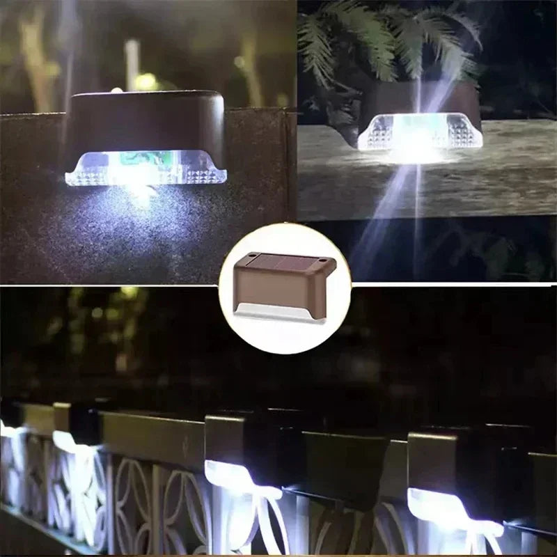 Solar LED Step Lights (1–12 Pcs) – Waterproof Outdoor Deck & Stair Lamps for Garden, Patio, or Fence