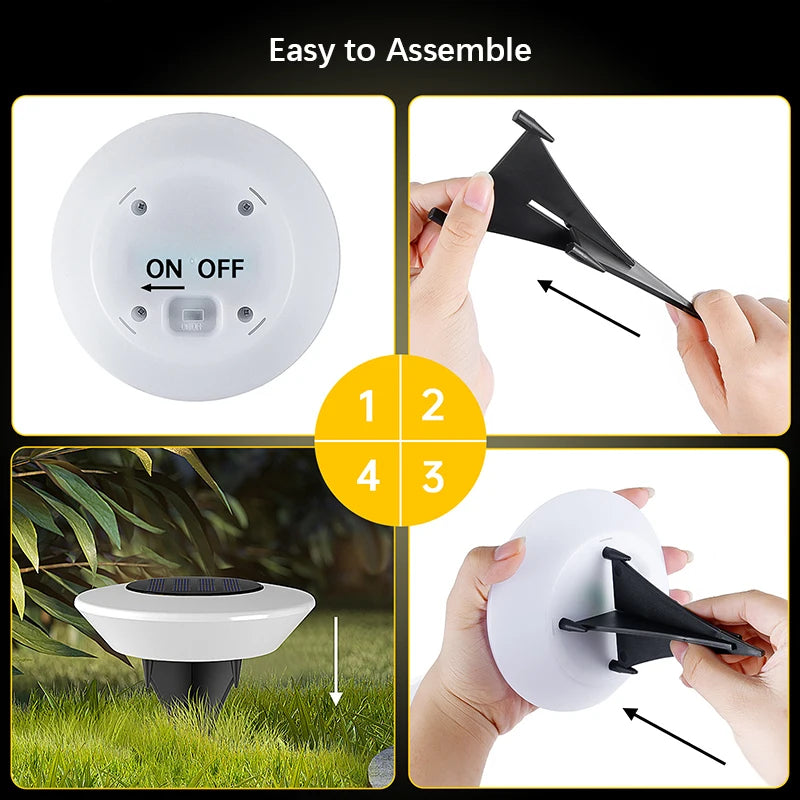Solar Ground Lights (1/4 Pack) – 14 LED Waterproof Landscape Lights for Garden, Pathway, Yard, Deck, Camping