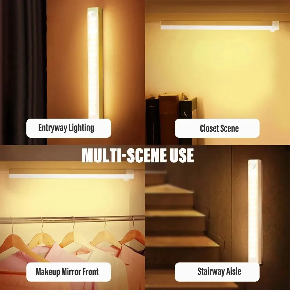 Wireless LED Motion Sensor Light – Type-C Rechargeable Lamp for Closet, Kitchen & Stairs