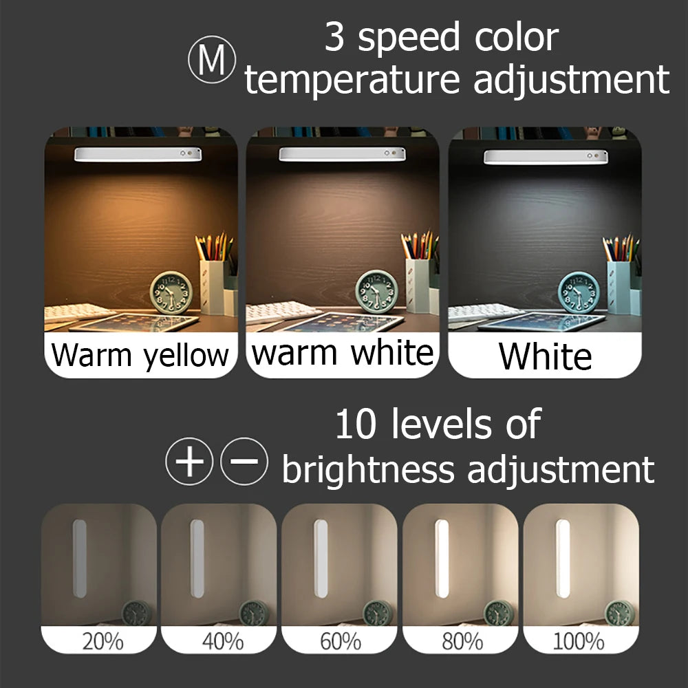 USB Rechargeable LED Desk Lamp – Magnetic, Dimmable Night Light for Bedroom, Office & Study