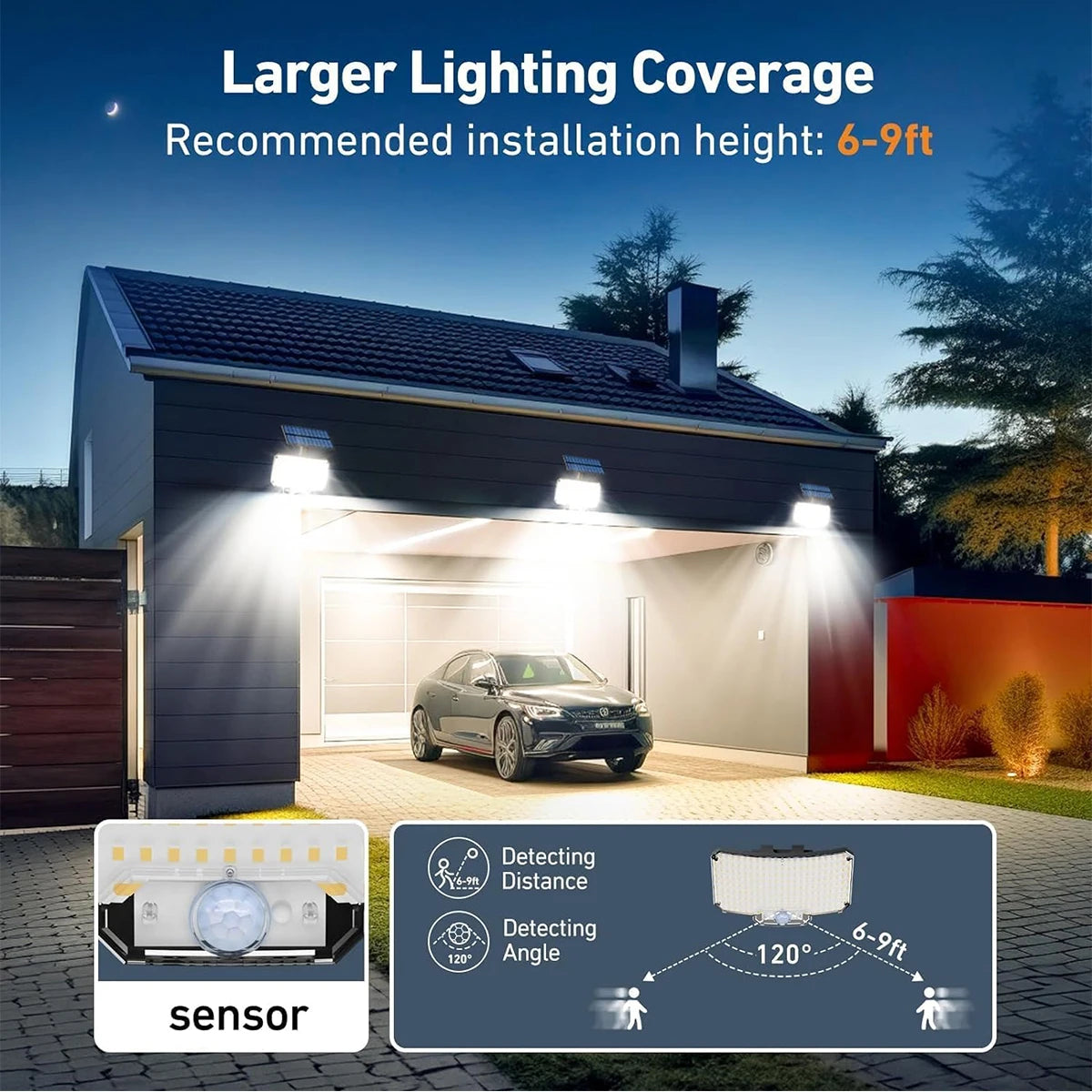 Solar Motion Sensor Flood Light – 234 LED, 3 Modes, Remote Control, IP65 Waterproof for Outdoor Security