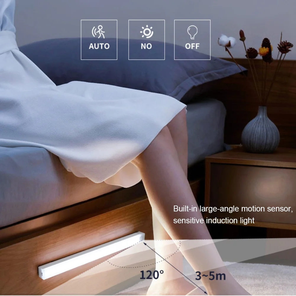 Wireless LED Motion Sensor Light – Type-C Rechargeable Lamp for Closet, Kitchen & Stairs
