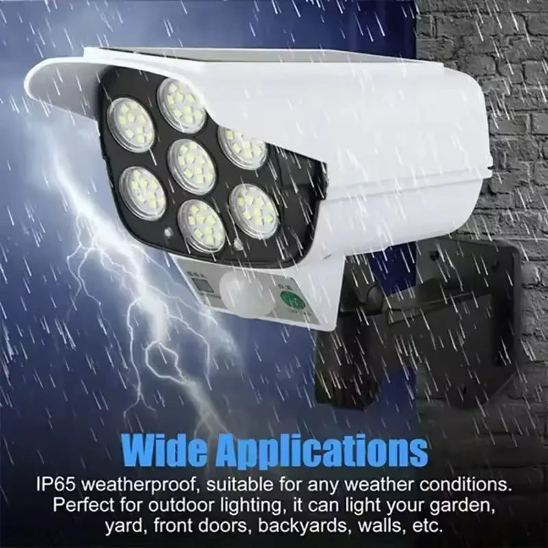Solar Powered Fake Security Camera Light – Waterproof LED Wall Lamp with Remote Control