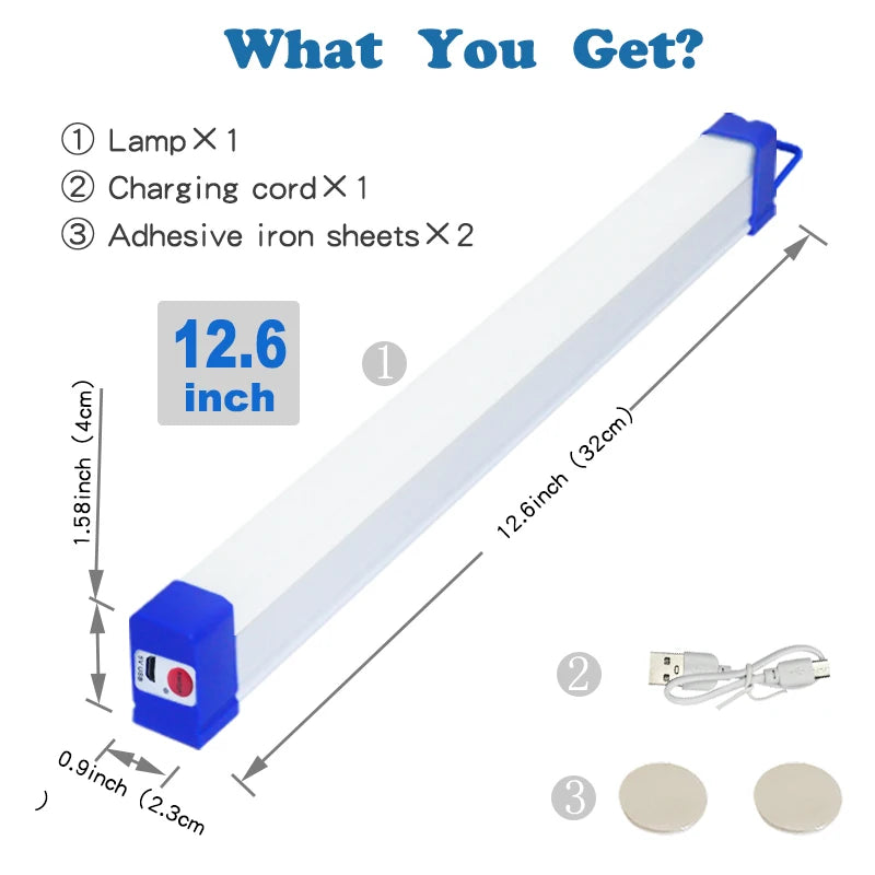 USB Rechargeable LED Tube Light – Magnetic, Portable Emergency Lamp for Camping, Vehicle & Outdoor Use