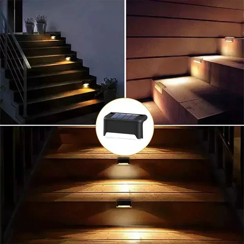 Solar LED Step Lights (1–12 Pcs) – Waterproof Outdoor Deck & Stair Lamps for Garden, Patio, or Fence