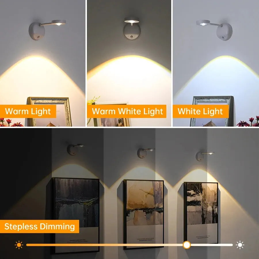 Motion Sensor LED Night Light – USB Rechargeable Wireless Wall Lamp for Bedroom, Hallway, or Kitchen