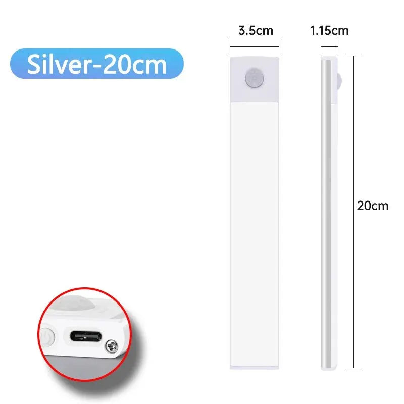 Ultra-Thin Motion Sensor LED Light – Wireless USB Rechargeable Cabinet & Wardrobe Night Lamp