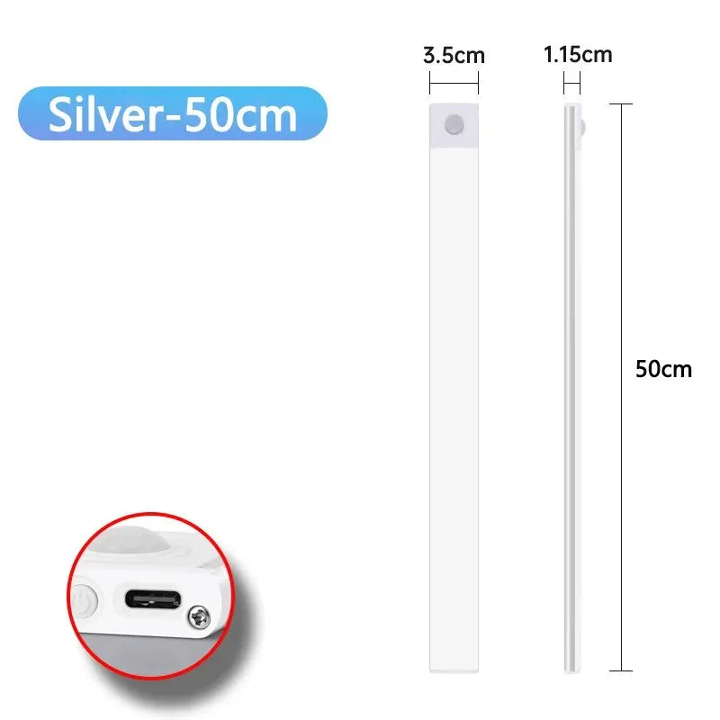 Ultra-Thin Motion Sensor LED Light – Wireless USB Rechargeable Cabinet & Wardrobe Night Lamp