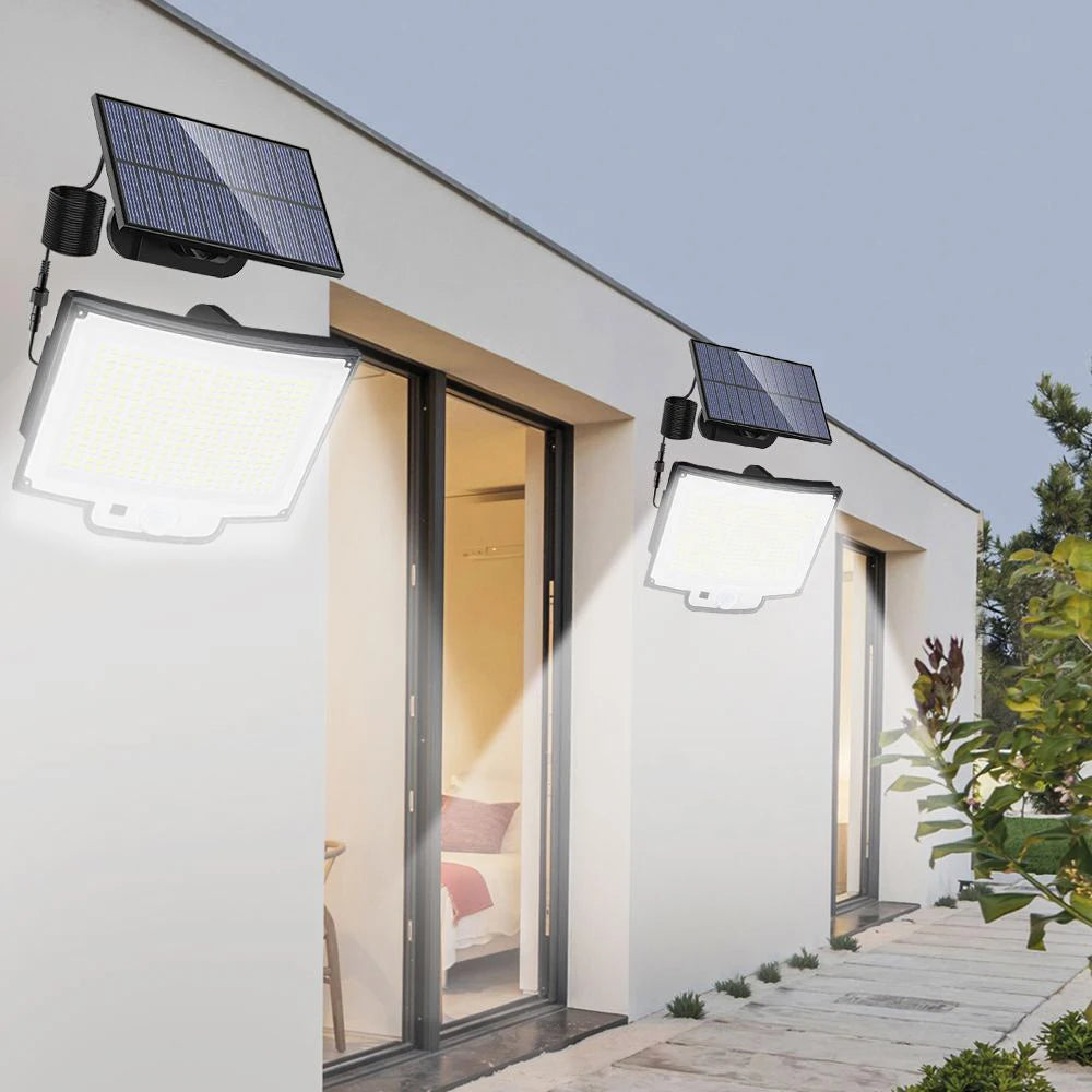 Solar Motion Sensor Wall Light – 328/348 LEDs, Ultra Bright, IP65 Waterproof, 3 Modes for Outdoor & Garden Use