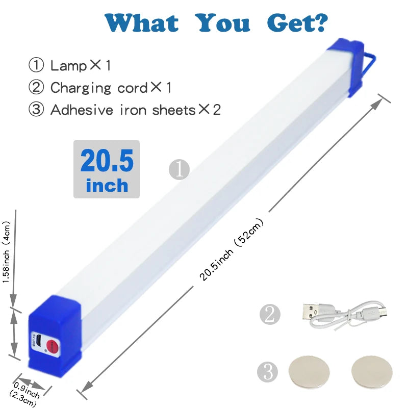 USB Rechargeable LED Tube Light – Magnetic, Portable Emergency Lamp for Camping, Vehicle & Outdoor Use