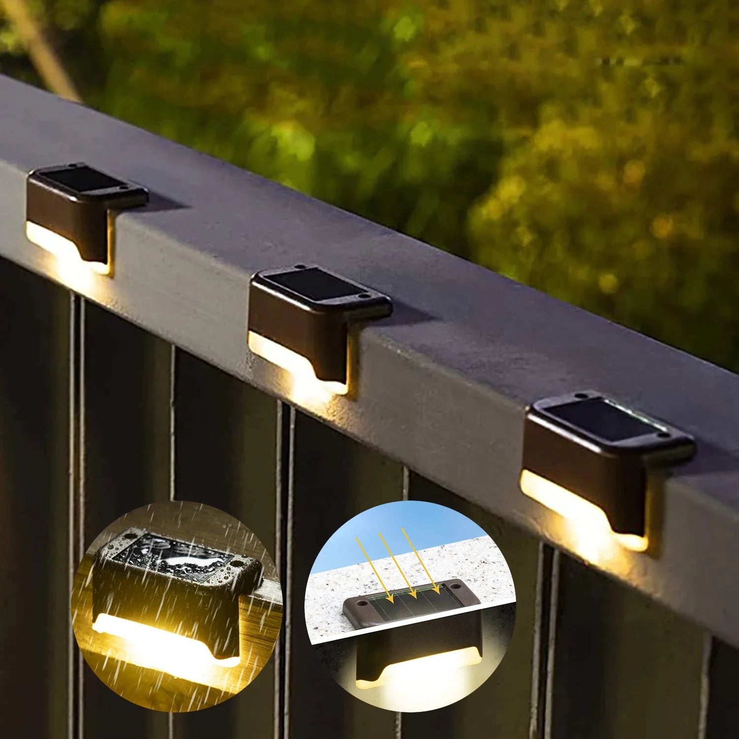 Solar LED Step Lights (1–12 Pcs) – Waterproof Outdoor Deck & Stair Lamps for Garden, Patio, or Fence