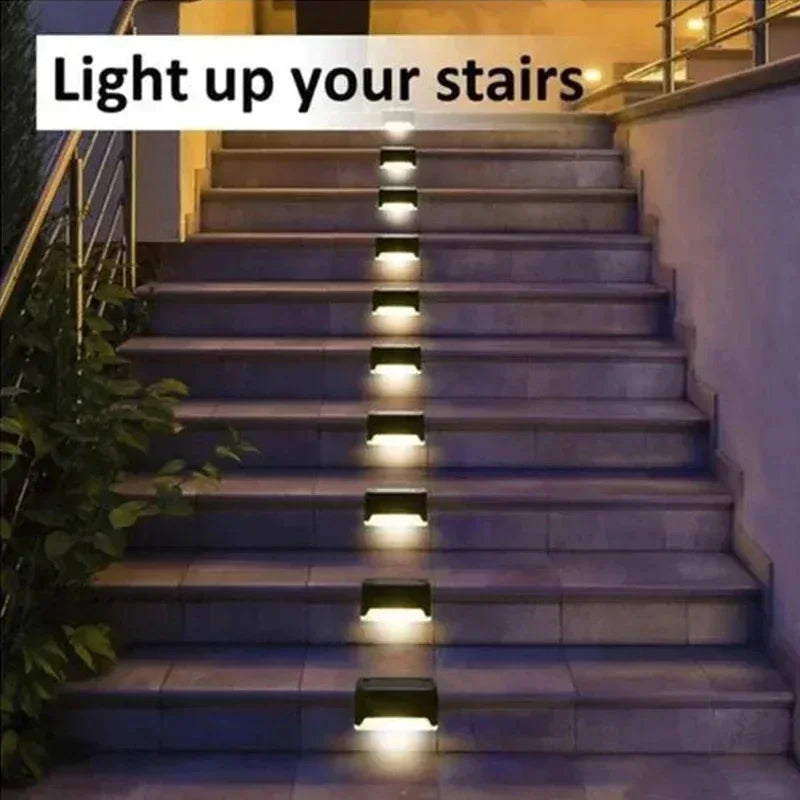Solar LED Step Lights (1–12 Pcs) – Waterproof Outdoor Deck & Stair Lamps for Garden, Patio, or Fence