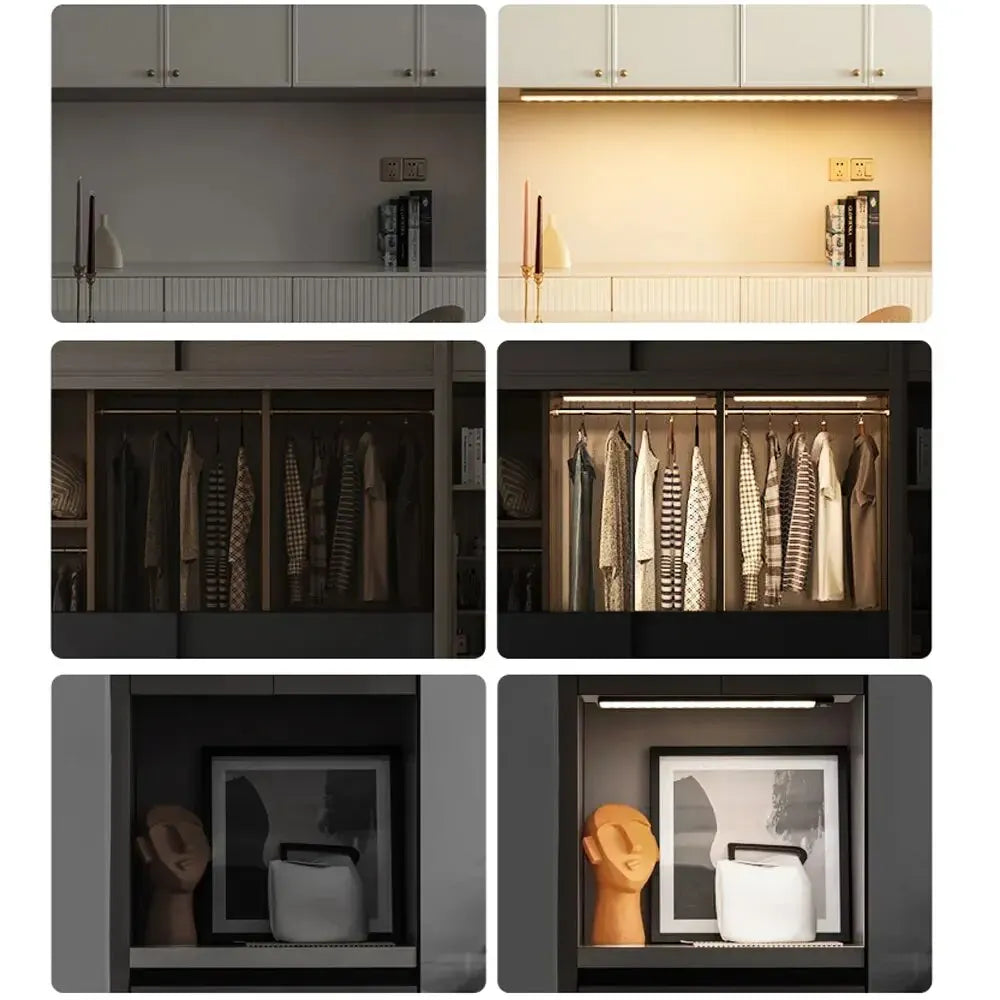 Ultra-Thin Motion Sensor LED Light – Wireless USB Rechargeable Cabinet & Wardrobe Night Lamp
