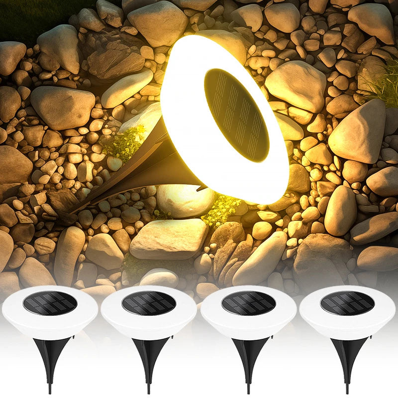Solar Ground Lights (1/4 Pack) – 14 LED Waterproof Landscape Lights for Garden, Pathway, Yard, Deck, Camping