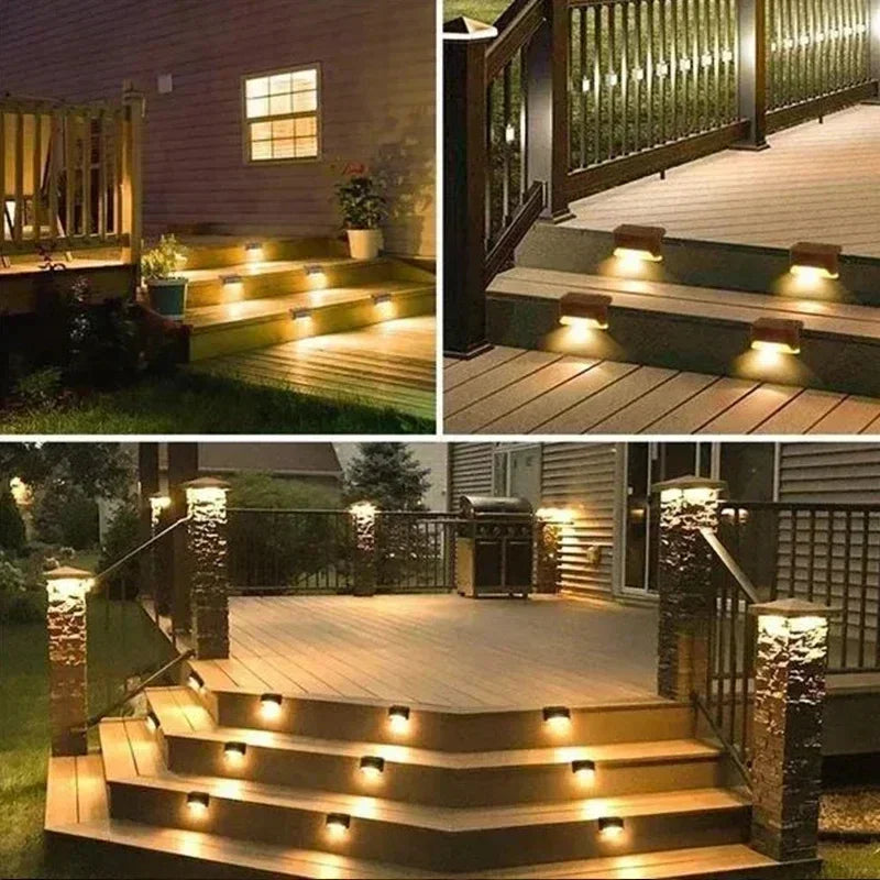 Solar LED Step Lights (1–12 Pcs) – Waterproof Outdoor Deck & Stair Lamps for Garden, Patio, or Fence