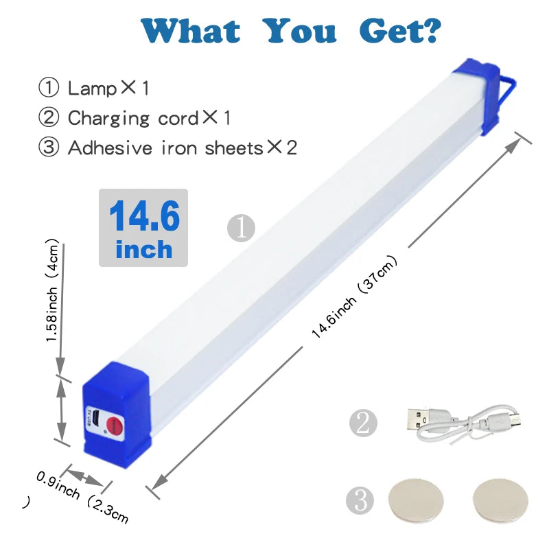 USB Rechargeable LED Tube Light – Magnetic, Portable Emergency Lamp for Camping, Vehicle & Outdoor Use