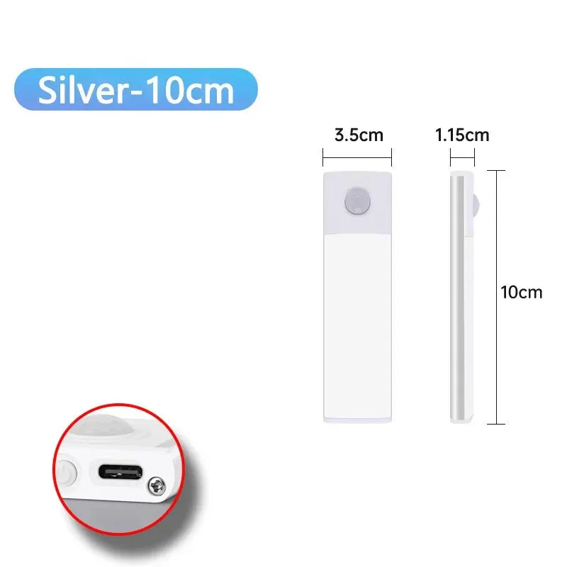 Ultra-Thin Motion Sensor LED Light – Wireless USB Rechargeable Cabinet & Wardrobe Night Lamp