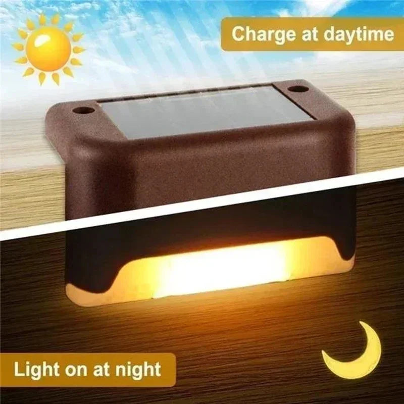 Solar LED Step Lights (1–12 Pcs) – Waterproof Outdoor Deck & Stair Lamps for Garden, Patio, or Fence